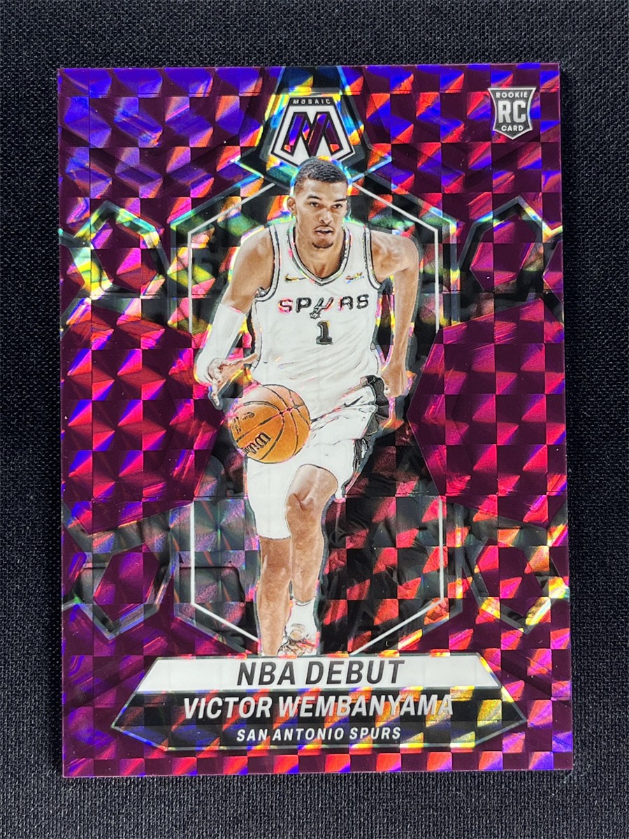 2023-24 Panini Mosaic Victor Wembanyama #257 Purple Mosaic NBA Debut RC /99
