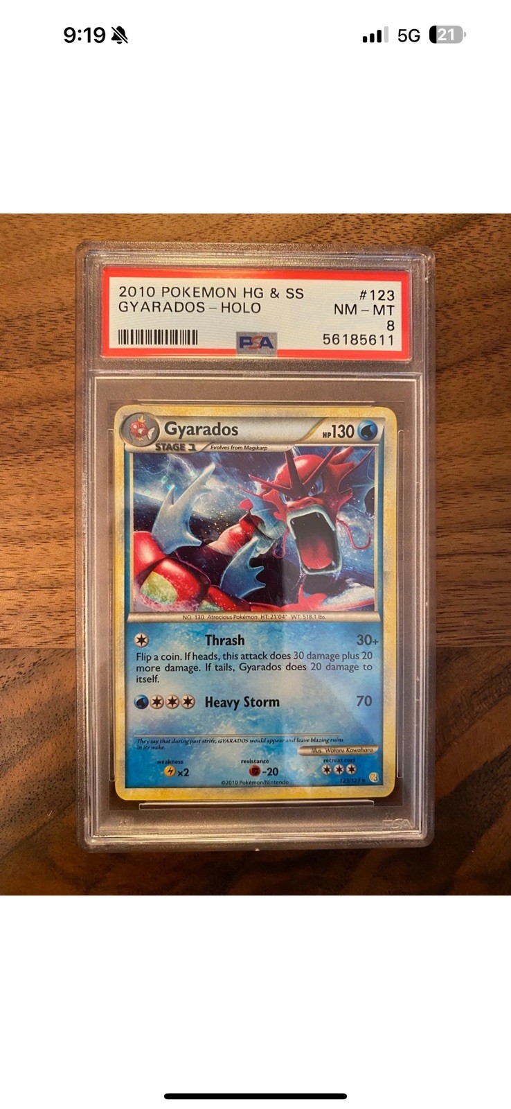 GYARADOS SHINING #123 HG/SS HOLO PSA 8