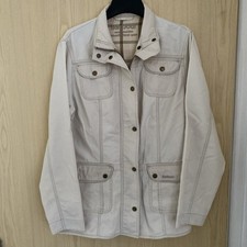 Barbour Natural Weathered Field Jacket Ladies Size 16 Cream