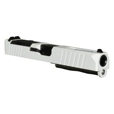 Complete Slide for Glock 17 Gen 3 - White RMR Slide - Ported Black Barrel