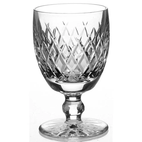 Waterford Boyne Goblet Glass Water Wine  Cut Foot Glass 5 1/8" Vintage SET of 6