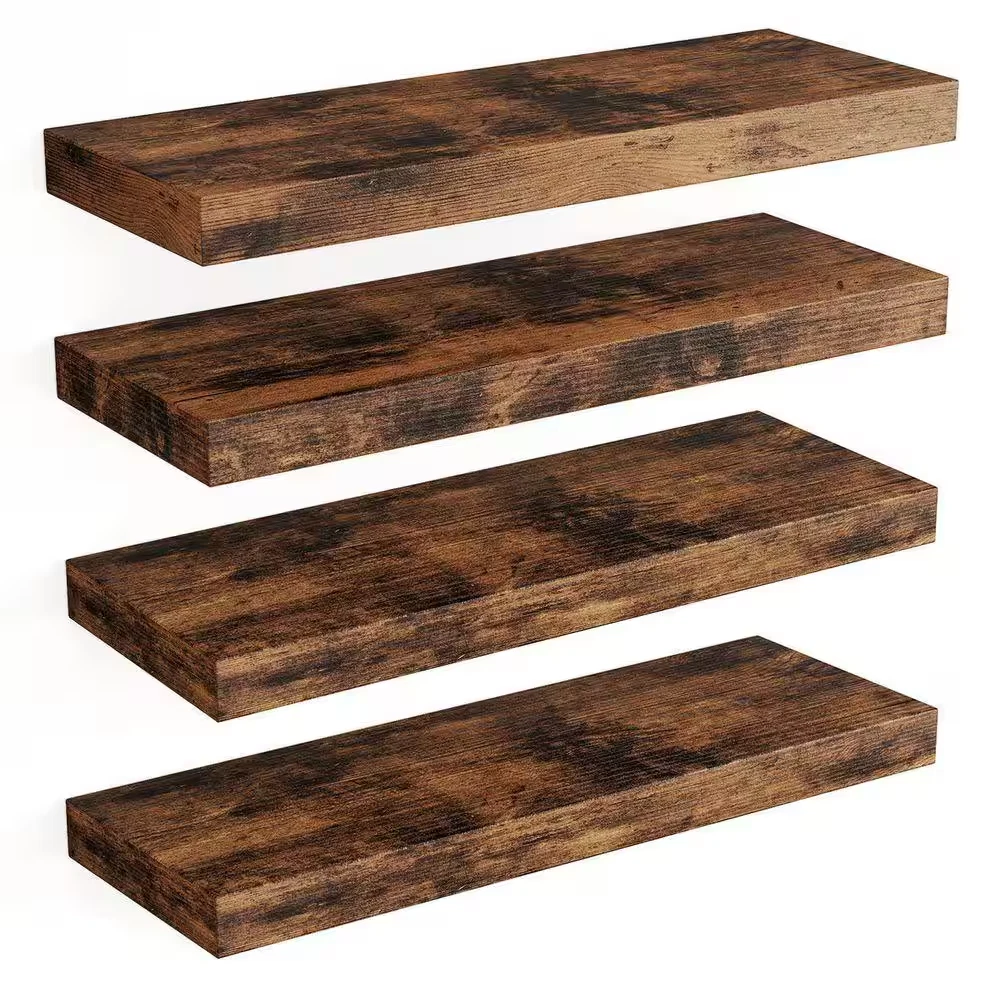 Rustic Brown 15.8 In. W X 5.5 In. D Decorative Wall Shelf Floating Shelves, Rust