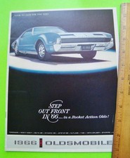 1966 Oldsmobile Full Line Dlx 26-pg Color Catalog Brochure 4-4-2 Toronado Intro