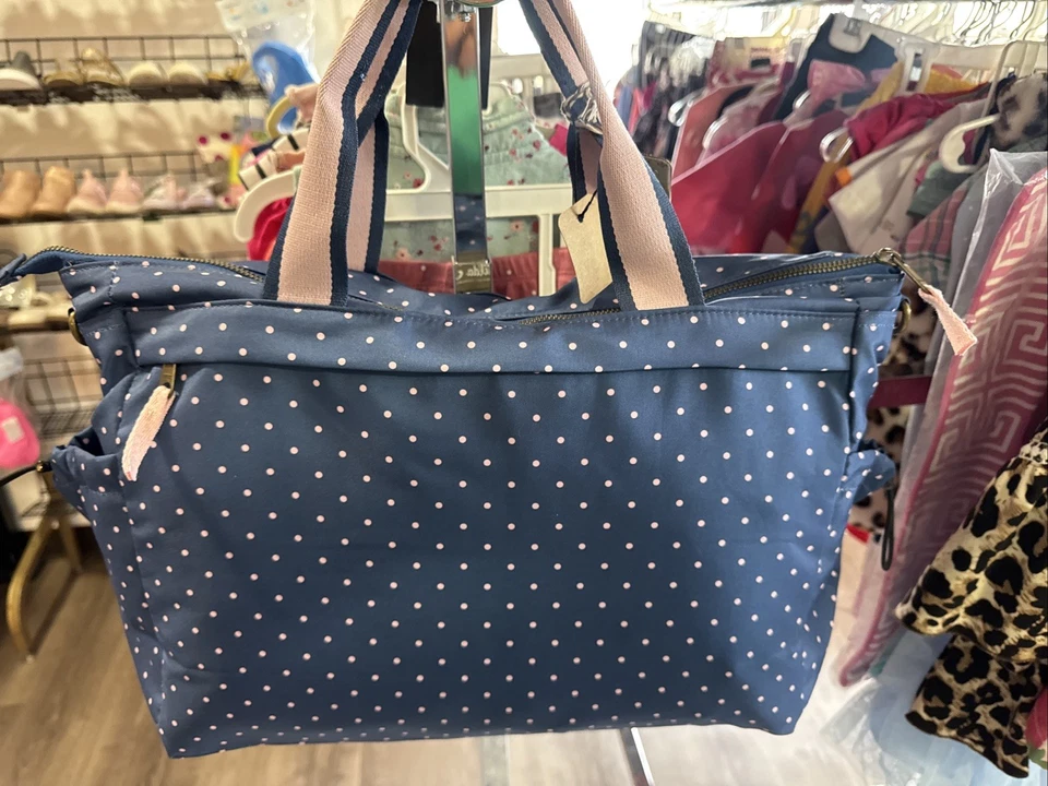 Bolso de Pañales Matilda Jane The Essentials Azul Marino Lunares Rosa Bebé Bolso de Mano Foto 2 de 4