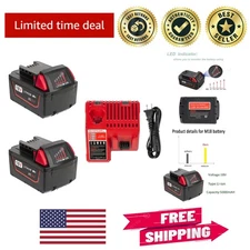 High-Capacity 5.0Ah 18V Lithium Battery Set with Charger for M18 Cordless Tools