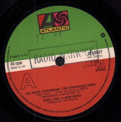 Hall Und Oates Las Vegas Turnaround Der Stewardess Song 7'' Vinyl UK Atlantic