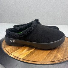 Oofos Oocoozie Mule Slippers Men's 10 Black Slip On Warm Recovery Shoes
