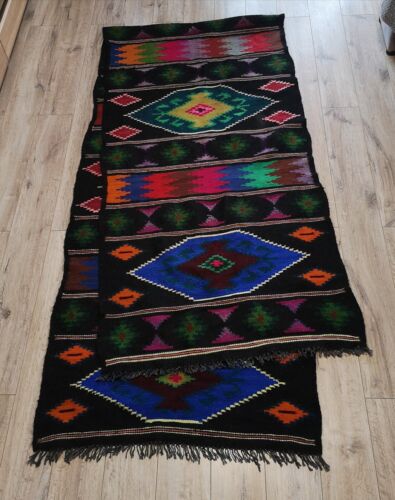 Antique 1940s hand-woven Bessarabian wool Rug runner 0,9x3,9m Good condition - Picture 1 of 8