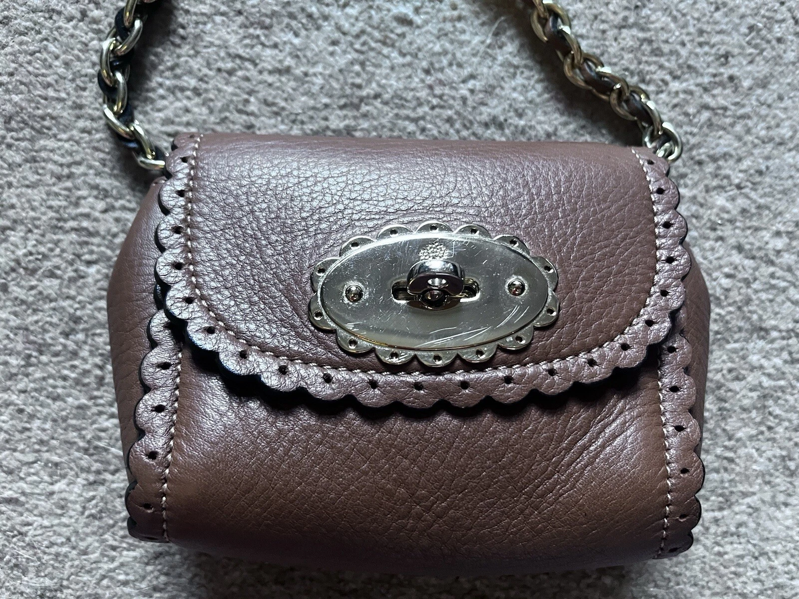 Mulberry Mini Giglio Biscotto Pelle di Rovere