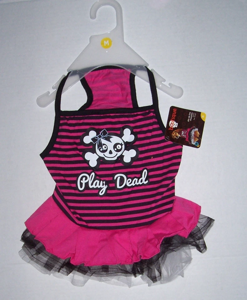 Petco Bootique "Play Dead" Calavera Huesos Cruzados Perro Vestido Halloween XXS XS M L Foto 2 de 4