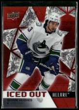 2021-22 Upper Deck Allure #IO-2 Quinn Hughes Vancouver Canucks Iced Out Card