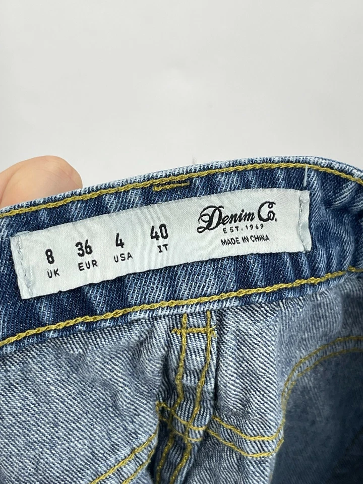 Jeans Denim Co para mujer talla 4 azules cónicos Distress lavado medio Foto 3 de 4