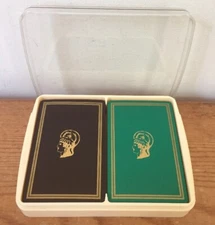 Vtg Congress 606 Brown Green Gold Spartan Warrior Helmet Playing Cards In Box