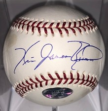 Kris James Benson Signed Rawlings Baseball OMLB Locker Room COA Autographed