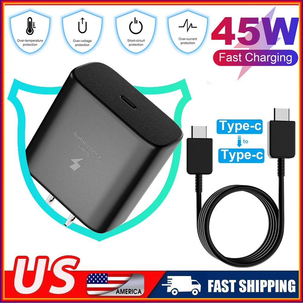 45W Type USB C?Super Fast Wall Charger+6ft Cable For Samsung Galaxy S22 S23 s21