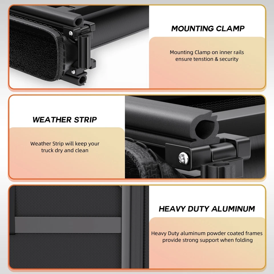 3-Fold 5FT Bed Truck Soft Tonneau Cover For 05-25 Nissan Frontier Suzuki Equator Foto 4 de 4