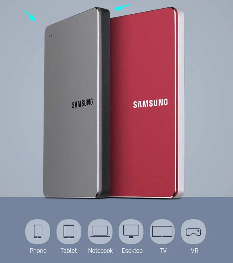 Samsung Y3 Slim Portable External HDD 2.5In USB3.0 Micro B 10pin SATA  2TB /Gray - Image 3 of 4