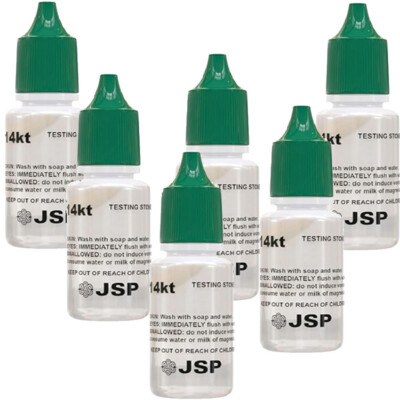 Set of 6 Fresh 14k Gold Acid Testing Solution 12 Grams Jewelry Test Metal