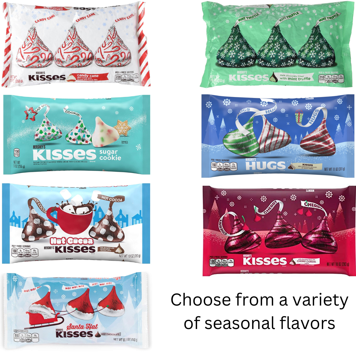 Hershey's Holiday Limited Edition Chocolate Kisses, 9 to 10.1