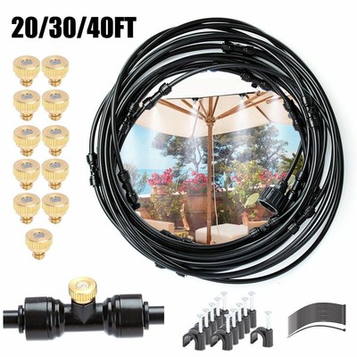 Outdoor Patio Water Mister Mist Nozzles Misting Cooling System Cooler 20/30/40FT