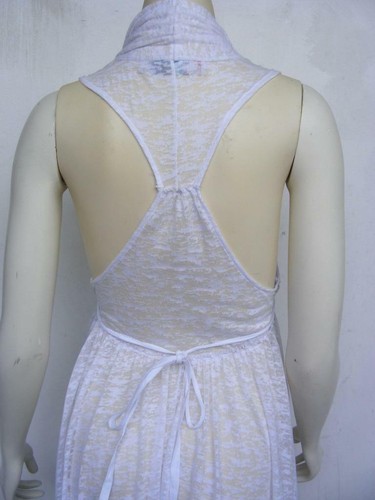 Free People Beach Dress XS Pool Resort Cruise Draped Flowing Hi-Low Racer Back S - Picture 5 of 8