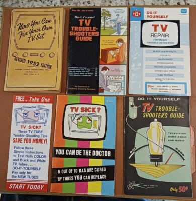 TV Repair Guides Vintage 1952 thru 1972 Lot 5 Books Paperback
