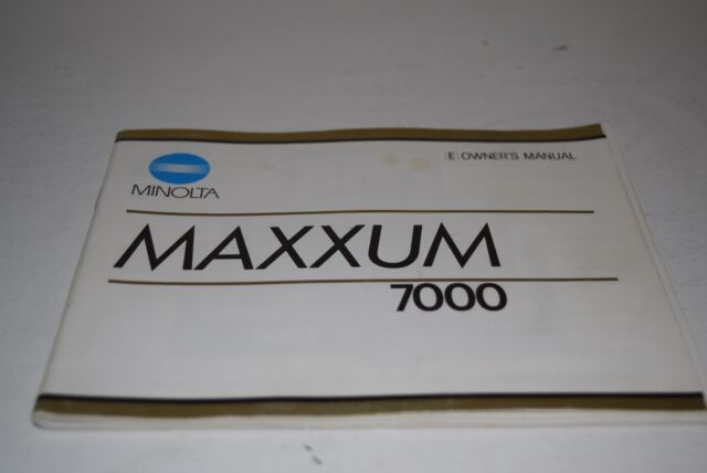 Minolta Maxxum 7000 Camera Instruction Manuals