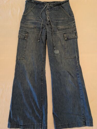 Women's Vintage 1970's Wrangler Cargo Pants Drawstring Size 11 Jr