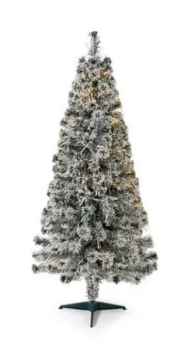Fibre Optic Christmas Tree 6ft Snowflocked Snow Covered Flocked Warm White 0342 - Picture 2 of 4
