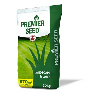 PREMIER SEED PREMIER LANDSCAPE & LAWN GRASS SEED 20KG - Covers up 570m² | Quick Germination