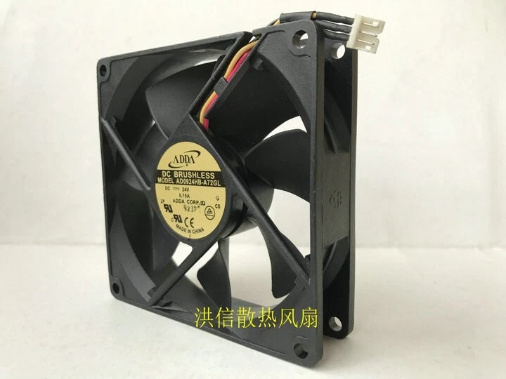 ADDA AD0924HB-A72GL 90*90*25mm 24V 0.15A 3pin cooling fan - Image 2 of 3