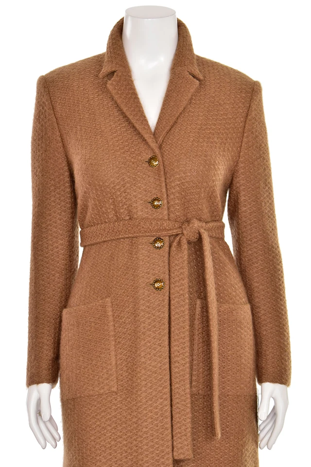 *¡ME ENCANTA ESTO!* Abrigo Suéter Colección St. John Largo Marrón Mezcla Angora Talla 8 Foto 4 de 4