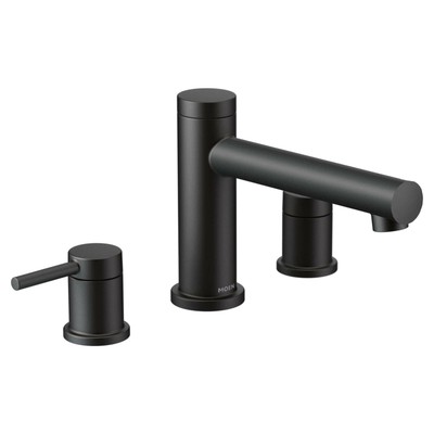 MOEN Align T393BL 2-Handle Deck Mount Roman Tub Faucet Trim Kit in Matte Black