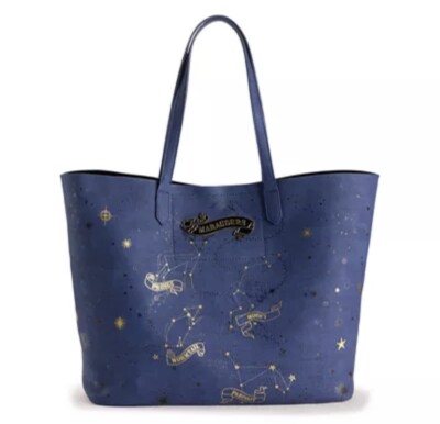 Harry Potter Bioworld Marauders Shoulder Bag Tote Blue Metallic $60 Retail