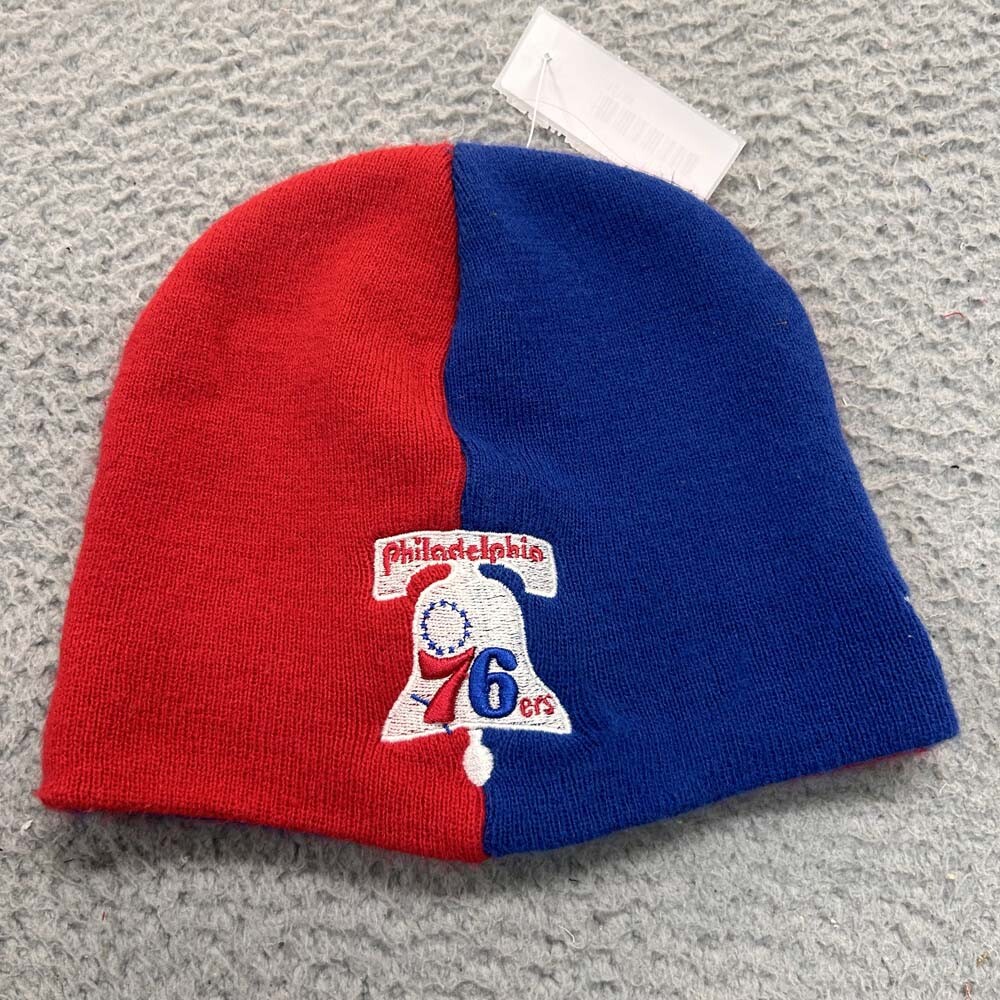 VTG Philadelphia 76ers Hat Cap Beanie Men One Size  New Era Sock Hat Toboggan
