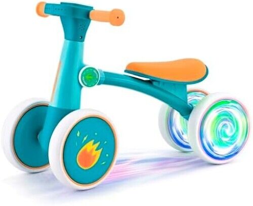 Baby Balance Bike Toys for 1 Year Old Boy Girls with 4 Wheels 12-24 Months No Pe