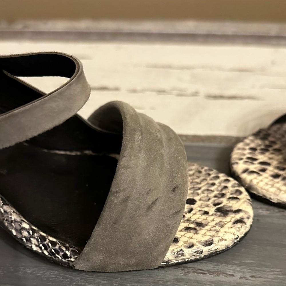 Robert Clergerie Women's Python-effect block heel… - image 7