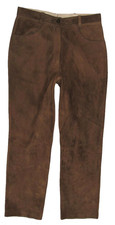 Kl&uuml;ber - Long Ladies Traditional Costume Leather Pants IN Brown-Olive Approx.
