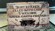 New Metal Tin Sign 30cm X 8cm Witches Kitchen Gothic