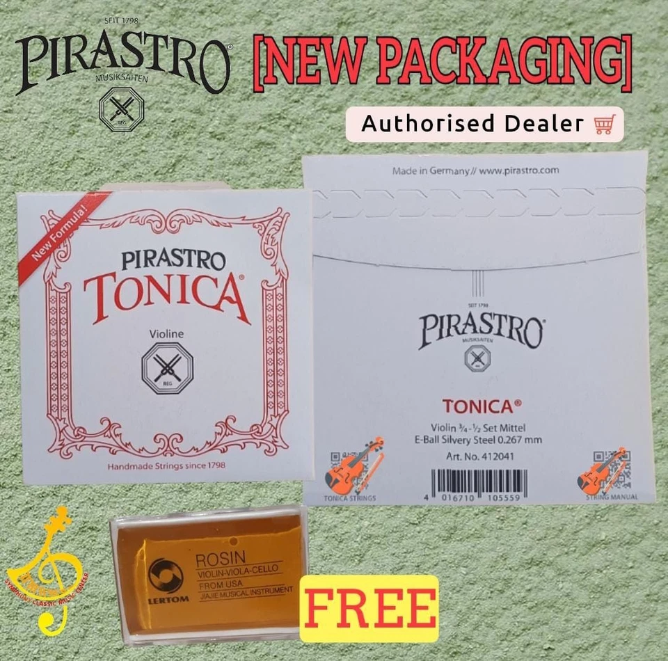 Pirastro Tonica Violin String Set with Gold Label E String Ball End - 4/4 Size - - Image 4 of 4