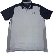 Under Armour Vanish Champion Golf Polo Shirt M Grey Black Performance Stretch