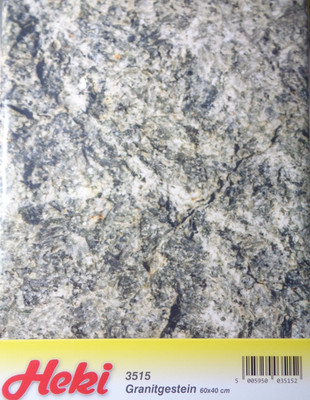 Heki 3515 (95,79 /m²) Knitterfelsfolie Granitgestein, 60x40 cm Textilgewebe Alu