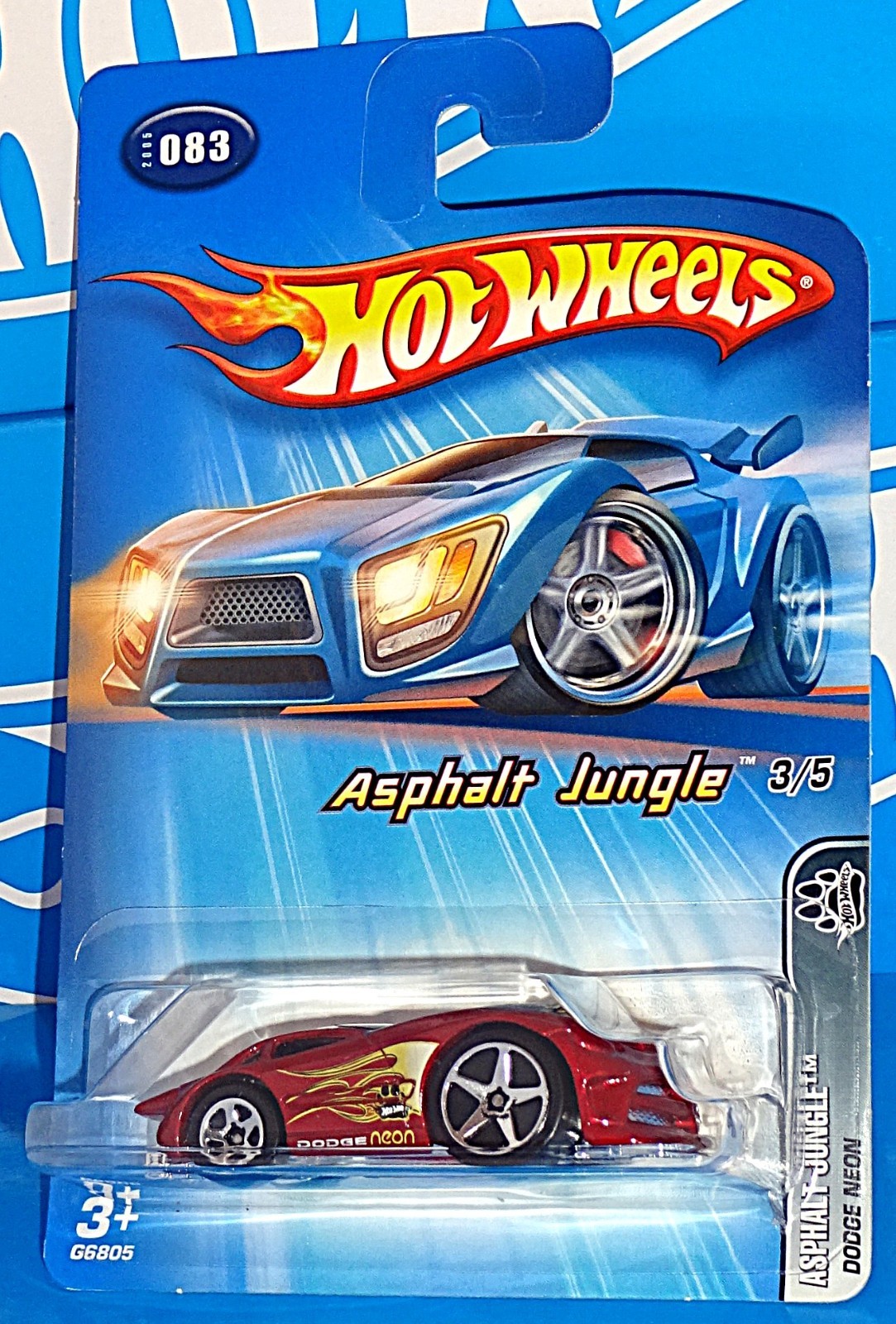 Hot Wheels 2005 Asphalt Jungle Series #83 Dodge Neon Dark Red w/ 5SPs