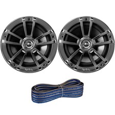 Infinity 6.5 Marine Boat Speakers Chrome Bundle With 50Ft Speaker Wire 225W