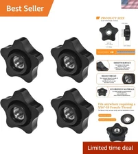 Comfortable Grip 4-Piece Set of 5/16-18 Nylon Star Knobs for Secure Fastening