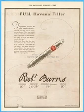 1925 General Cigar Co Robt Robert Burns Cuban Cuba Tobacco Full Havana Filler Ad