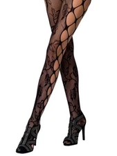 Passion Side Net Lace Crotchless Tights [S008]