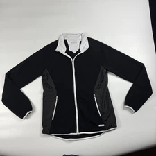 Cutter & Buck Annika Golf Jacket Womens Medium Black Fleece Long Sleeve Full Zip