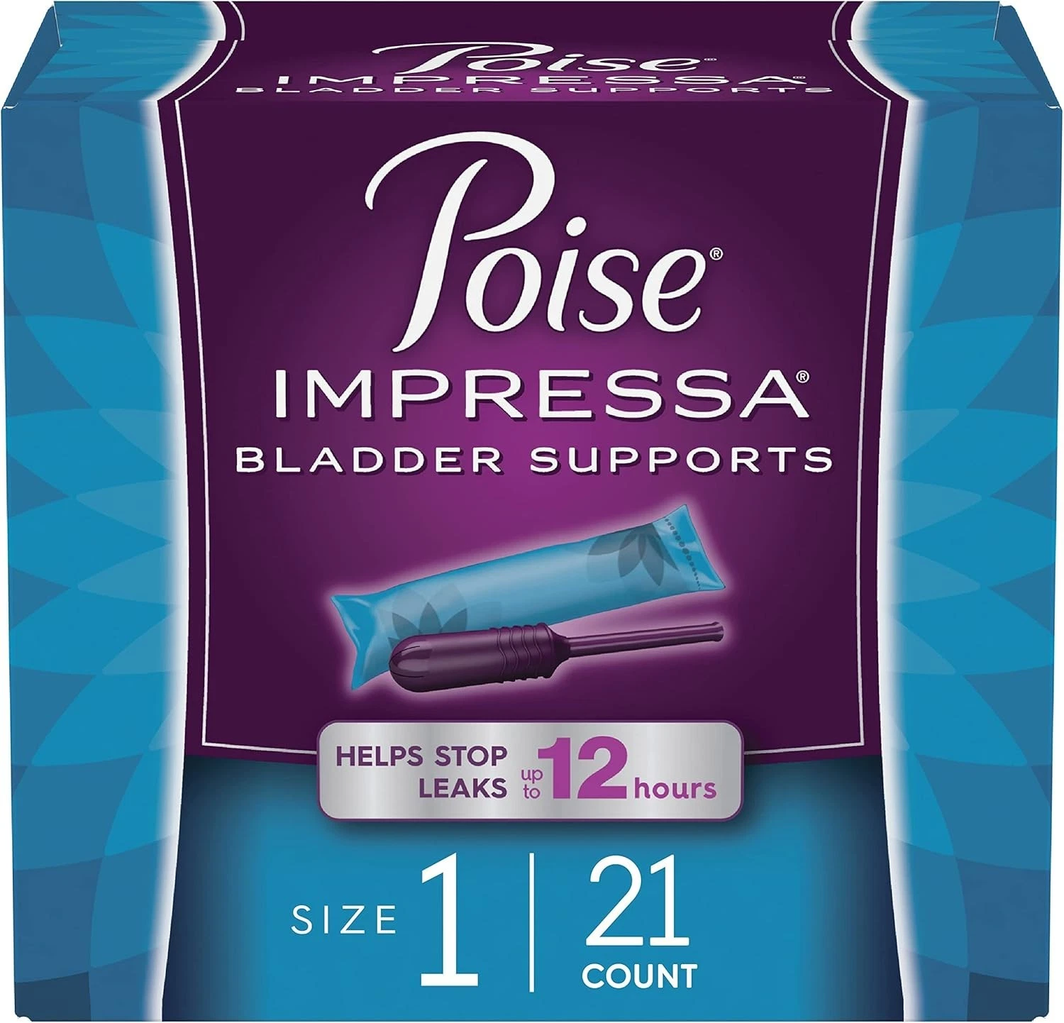 Poise Impressa Incontinence Bladder Support for Women Size 1, 21 Count, Exp 2029