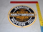 VINTAGE HARLEY DAVIDSON MOTOR OIL 11 1/4" PORCELAIN GAS & OIL SIGN! MOTORCYCLE!
